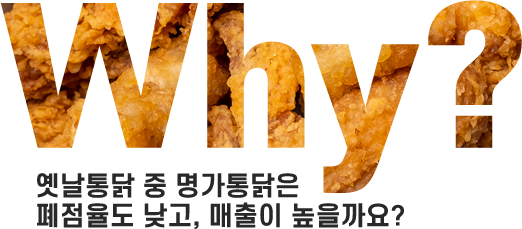 Why? 옛날통닭 중 명가통닭은 폐점율도 낮고, 매출이 높을까요?